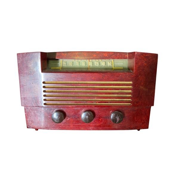 Vintage Bakelite AM/Shortwave Table Radio (Burgundy/Maroon Cabinet)