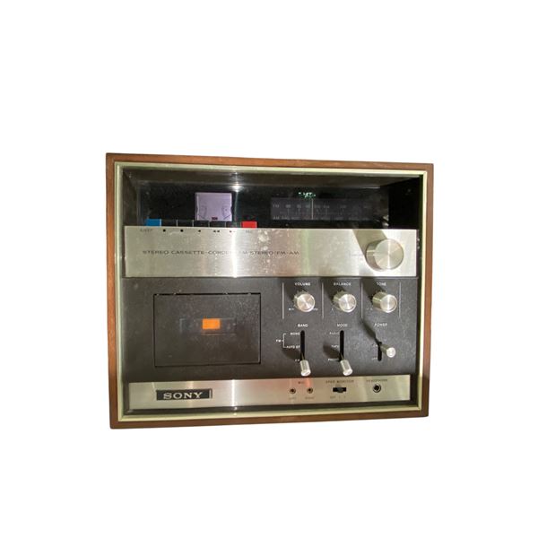 Sony Stereo Cassette-Corder FM Stereo/FM-AM Receiver with Walnut Cabinet
