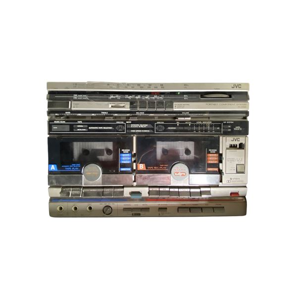 JVC PC-W300 Portable Component System with Dual Cassette Deck and AM/FM/SW Tuner (with Speakers)