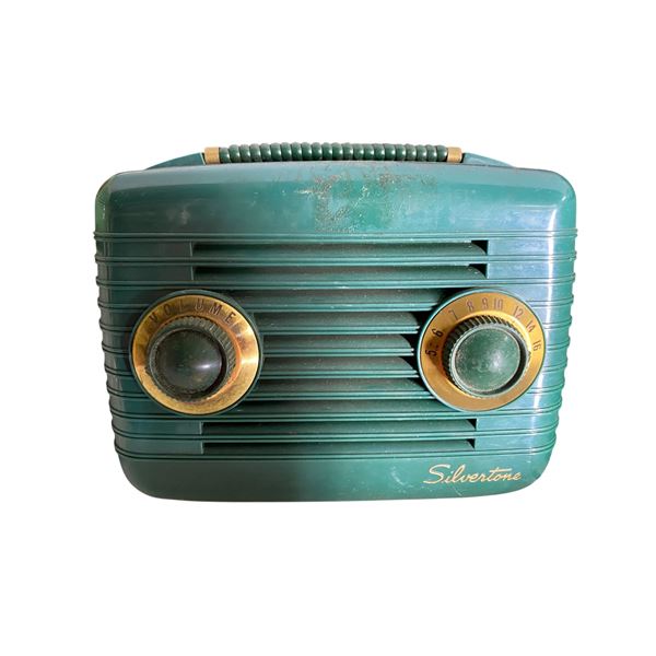 Silvertone Vintage Teal Bakelite AM Table Radio