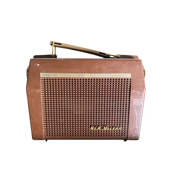 RCA Victor Vintage Portable AM Radio with Fold-Out Handle
