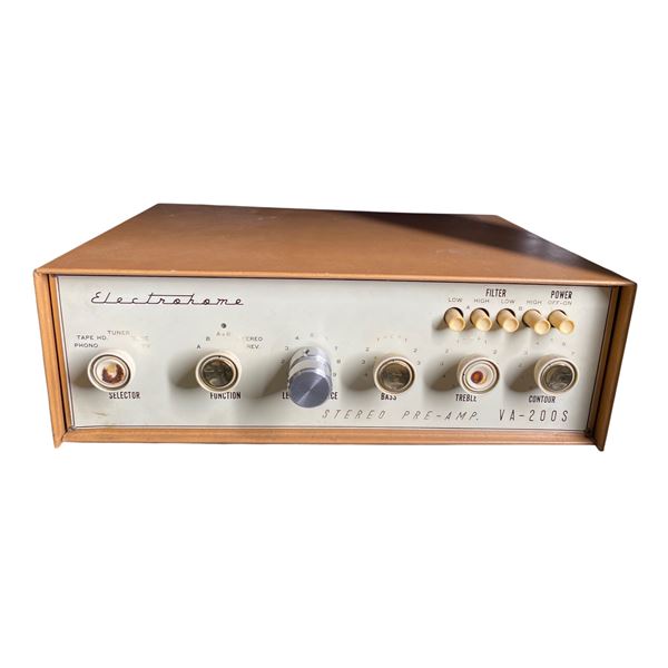 Electrohome VA-200S Vintage Stereo Pre-Amplifier with Walnut Cabinet