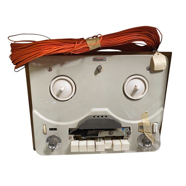 Vintage Reel-to-Reel Tape Recorder with Long-Wire Antenna Coil