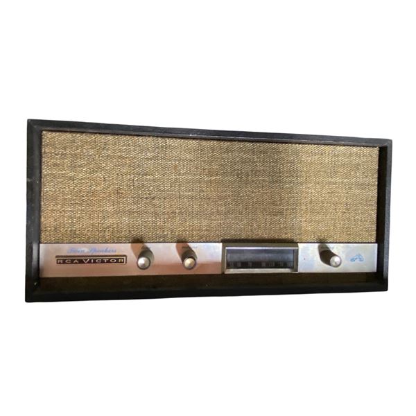 RCA Victor Twin Speaker Vintage AM Table Radio with Woven Grille