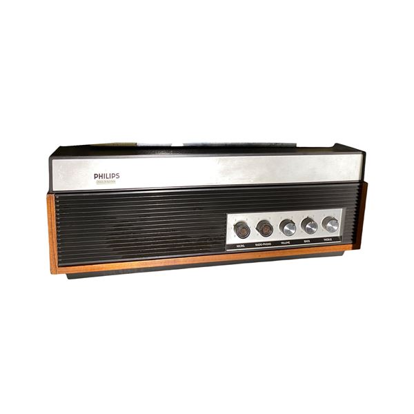 Philips Vintage Stereo Amplifier with Micro/Radio/Phono Inputs and Walnut Trim (Made in Austria)