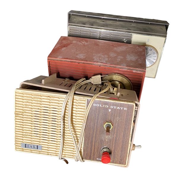 Mixed Lot x3: AK Solid State AM Radio + Vintage Transistor Radio, Etc.