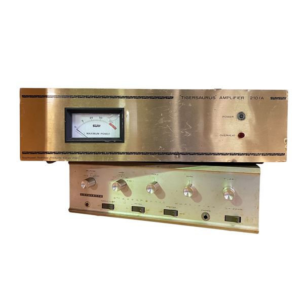 Mixed x2: SuithSuith "Tigersaurus" 210/A Power Amplifier + Lafayette LA-224B Stereophonic Amplifier