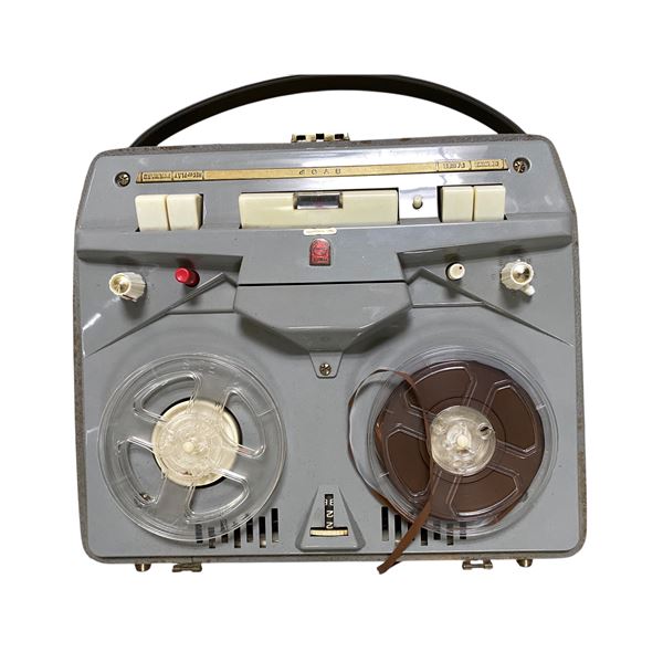 Vintage Portable Reel-to-Reel Tape Recorder with Reels and Carrying Case