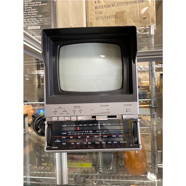Portable B&W TV/radio combo