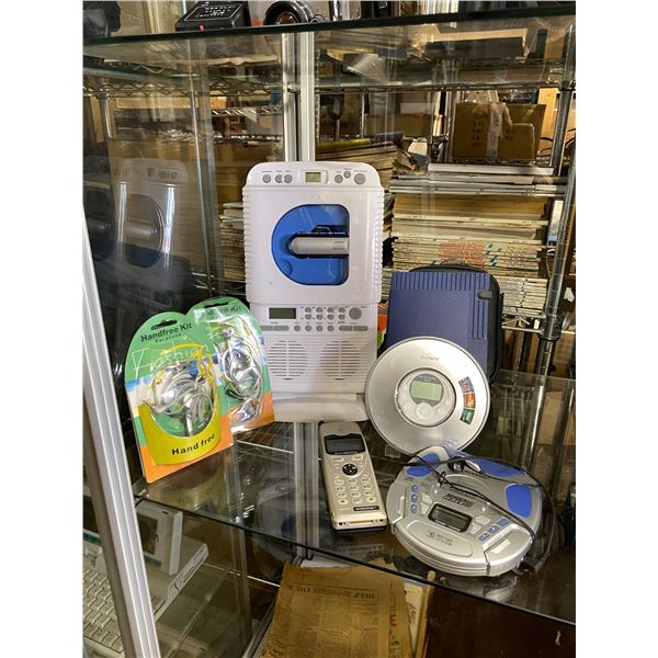 CD players, shower radio, Audiovox phone