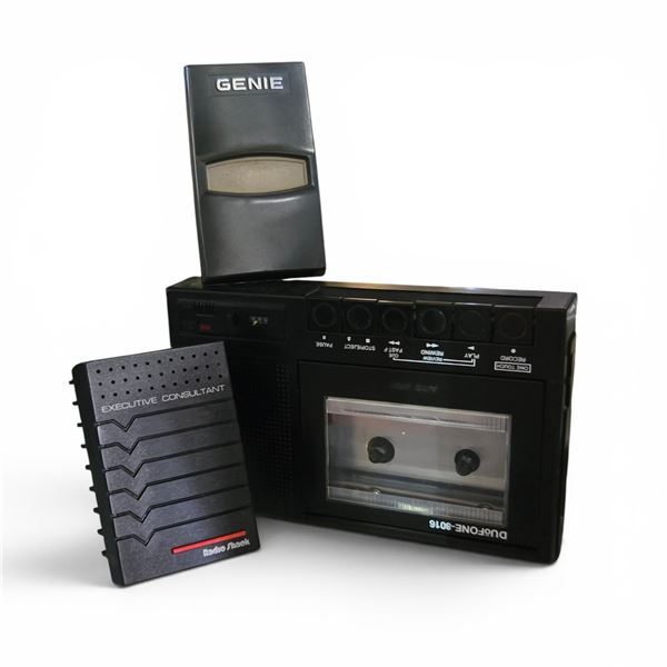 Duofone-80 cassette recorder + Radio Shack Executive Consultant + Genie remote