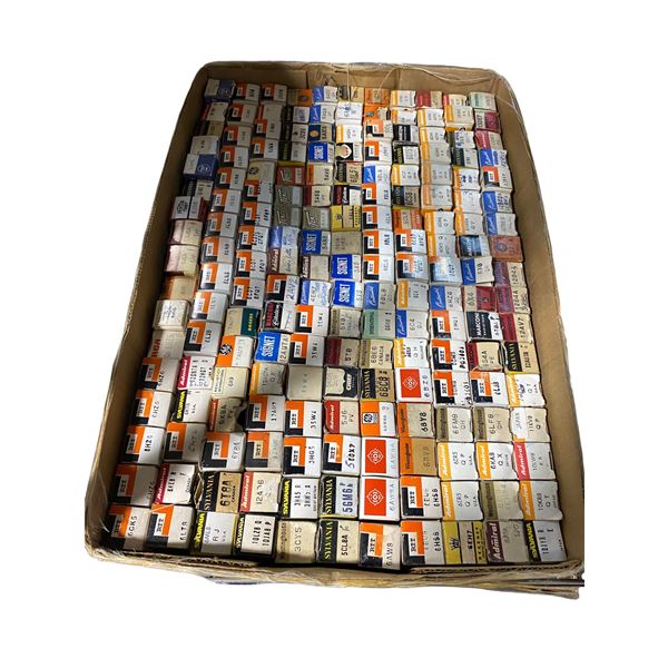 Large Boxed Vacuum Tube Lot - RTT, Admiral, Sylvania & Others,