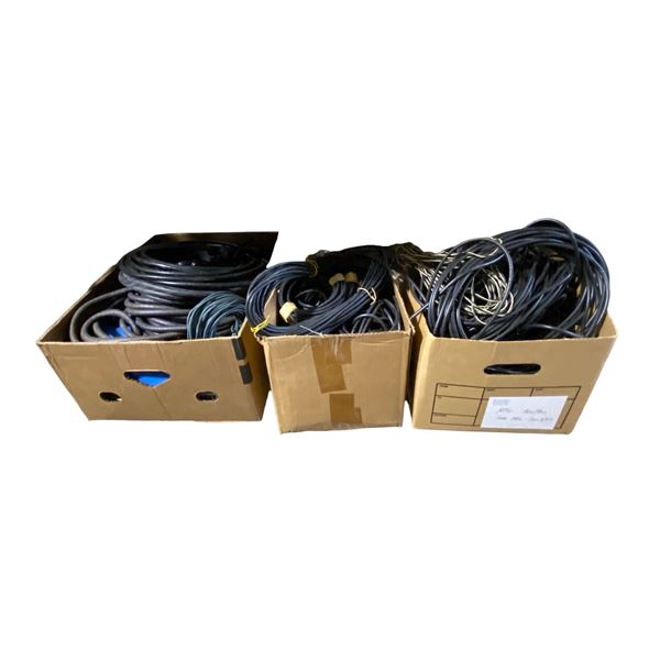 Mixed Lot of Assorted Black Cables & Wiring