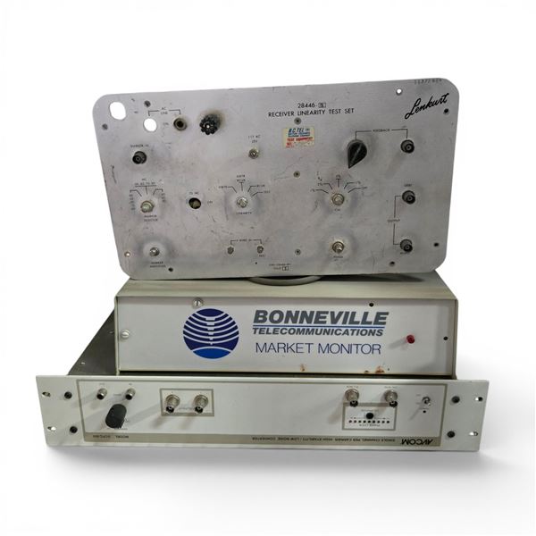 Group of 3 - Lenkurt 28446 Receiver Linearity Test Set, Bonneville Monito, Avcom SCPC-500 Converter