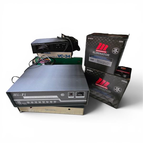 Group of Electronics and Batteries Includes Motomaster and Toshiba