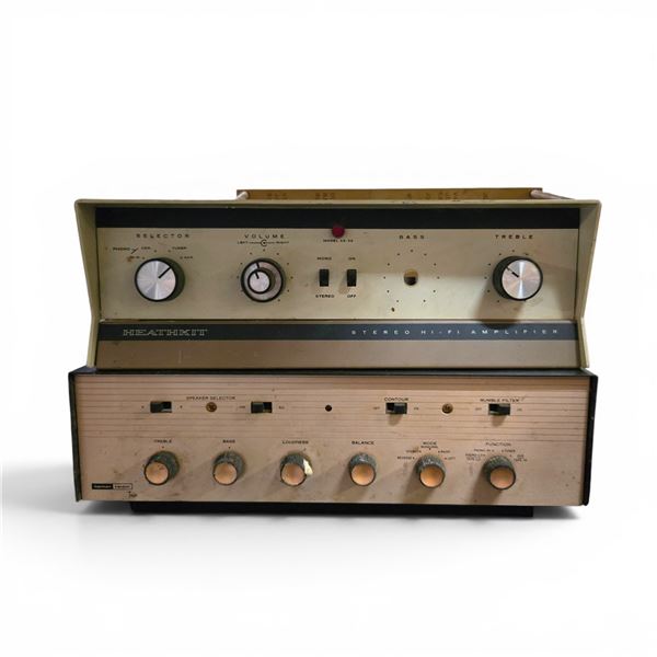 Group of 2 - Heathkit AA-32 and Harman Kardon Trio Amplifiers