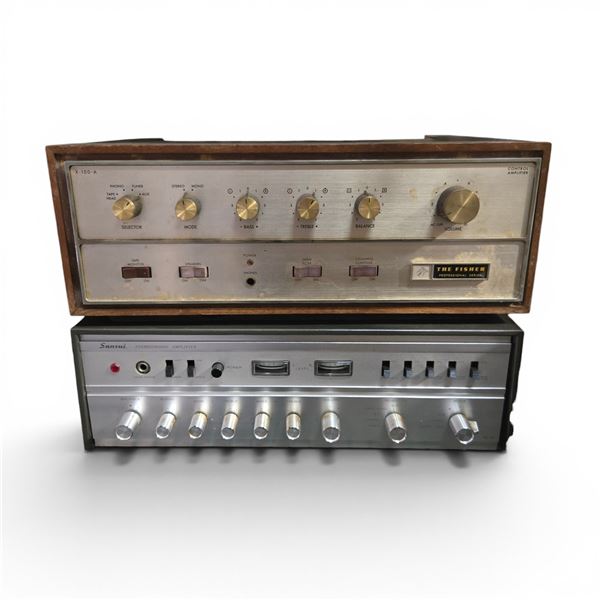 Group of 2 - Fisher X-100-A and Sansui Amplifiers