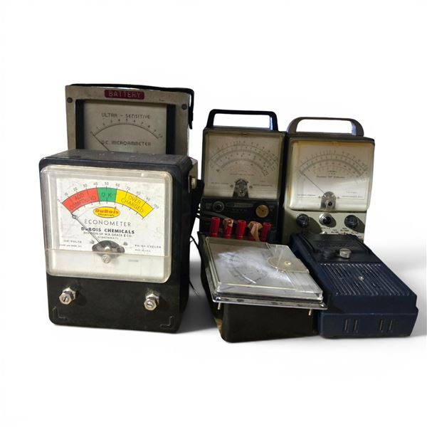 Group of Electronic Testing Equipment, Ammeters and Econometers Includes DuBois Chemicals, RCA