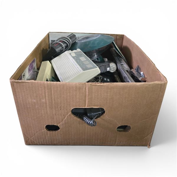 Box of Misc Vintage Items - Modems, Intercom, Cables and Antenna