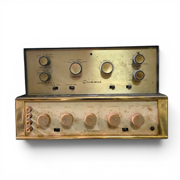 Group of 2 Grommes 20PG-3 Preamplifier and Sherwood Integrated Amplifier