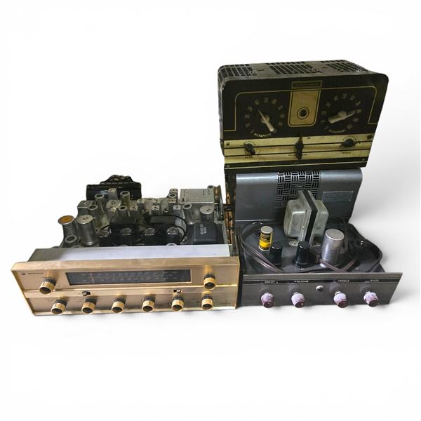 Group of 4 Vintage Audio Electronics Includes Bogen, H.M.C. Dockyard, Stromberg-Carlson