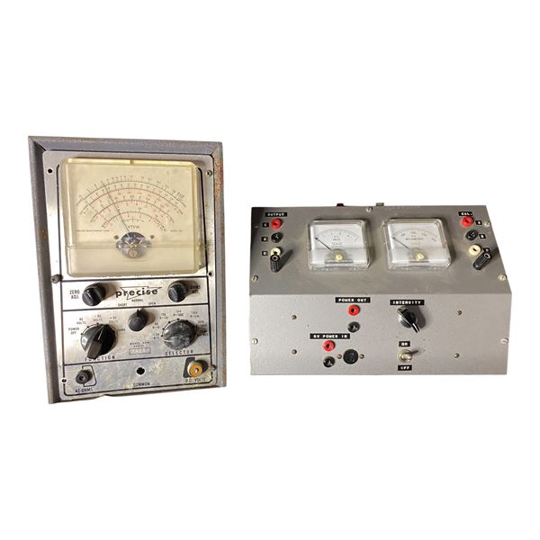 Group of 2 - 1950s Precise Model 904 Vacuum Tube Voltmeter & Power Supply Test