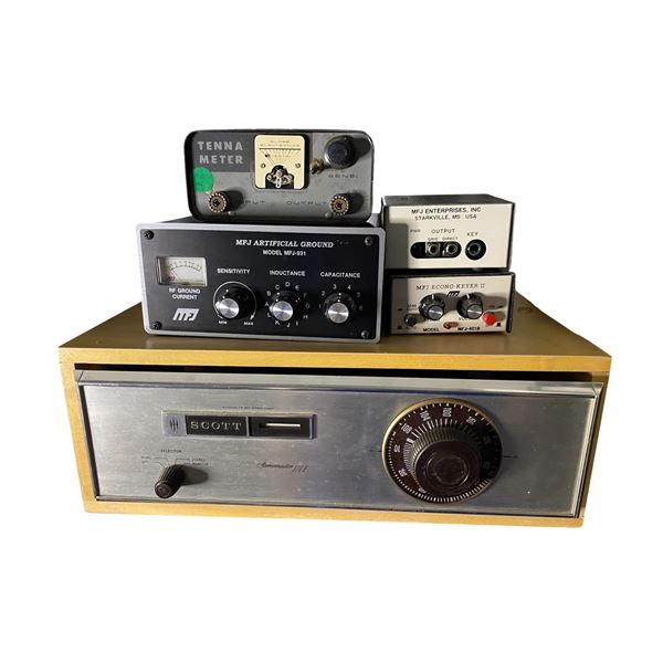 Group of 5 - HH Scott Stereomaster 370B, MFJ-931 Artificial Ground, Econo Keyer II (MFJ-401B & MFJ-4