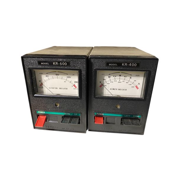 Circa 1980s Kenpro KR-500 Elevation Indicator and Kenpro KR-400 Azimuth Indicator