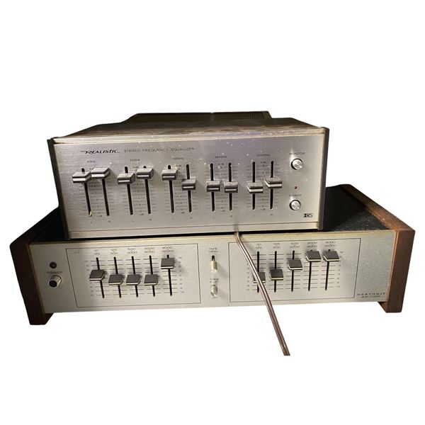 Group of 2 - Realistic Stereo Frequency Equalizer and Heathkit AD-1305 Active Audio Equalizer