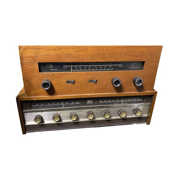 Pair of 1960s Heathkit AJ-43 Transistor AM-FM Stereo Tuner and Heathkit AA-21 Transistor Stereo Ampl