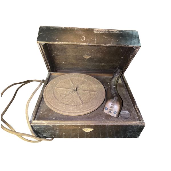1940s Acoustic/Electric Portable Wind-Up Phonograph Turntable