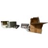 Image 1 : Shelf of Vintage Electronic Equipment, Metal Enclosures, and Panavise Tool