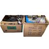 Image 1 : 2 Boxes of Electric Fan Motor, Tube Sockets, Hardware, and Electronic Components