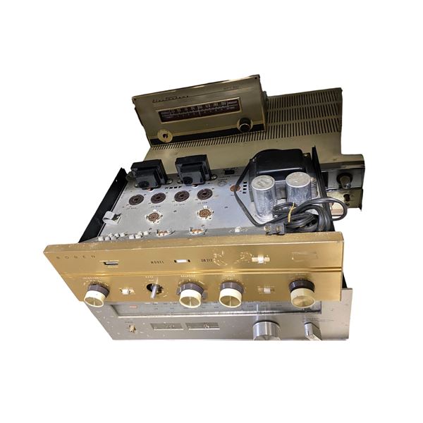 Group of 4 Vintage Audio Components - Bogen DB-212, Fisher FM-2020, Electrohome HFT-100 & Trio Delux