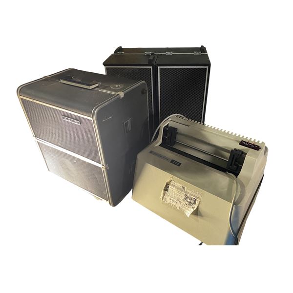 Group of Speakers and Printer Includes Sony