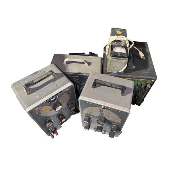 Group of 5 - Heathkit Grid Dip Meter, Condenser Checker, RF Signal Generator, and Oscilloscope