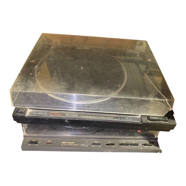 Group of 2 Turntables - Kenwood KD-54R and Vector Research VT-250