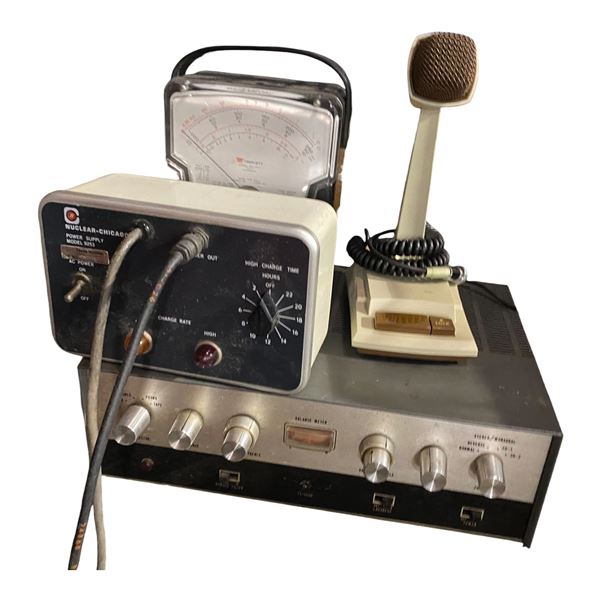 Group of 4 - Nuclear-Chicago Power Supply Model 9253, Triplett Model 630-PLK Multimeter, Microphone,