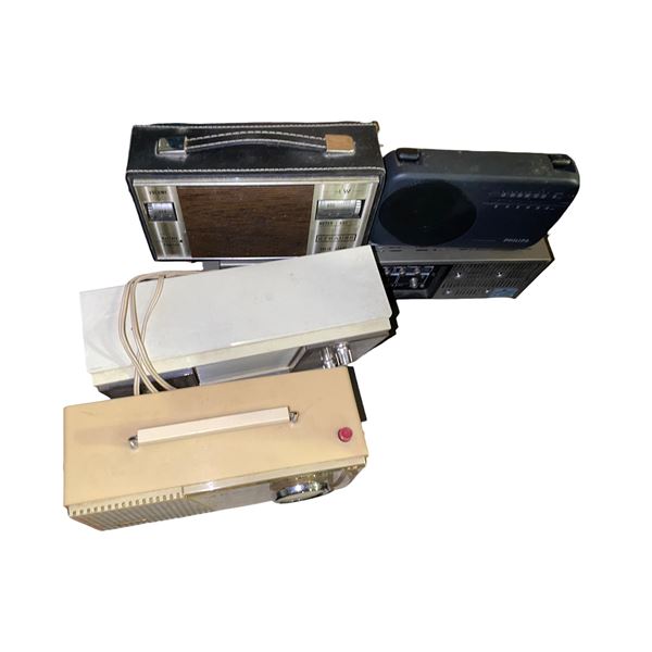 5 Assorted Radios: Sony, Strauss, Philips, Toshiba, Fleetwood