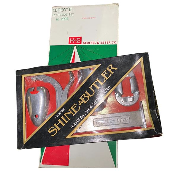 Leroy II Lettering Set and Shine Butler Universal Shoe Shine Holder