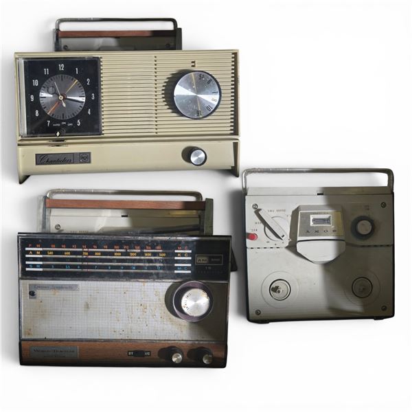 Group of 3 Tabletop Portable Radios & Tapecorder - includes World-Traveller Longines Symphonette Rad