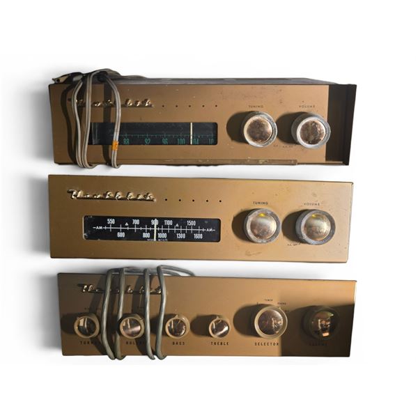 Heathkit WA-P2 Vacuum Tube Gold-Tone 3pcs Audio System Set - includes Preamplfiier, FM-3A Tuner & BC