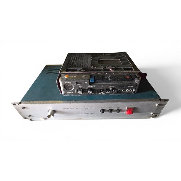 Sony TC-142 Portable Cassette Recorder & HH Electronic TPA100-D Power Amplifier