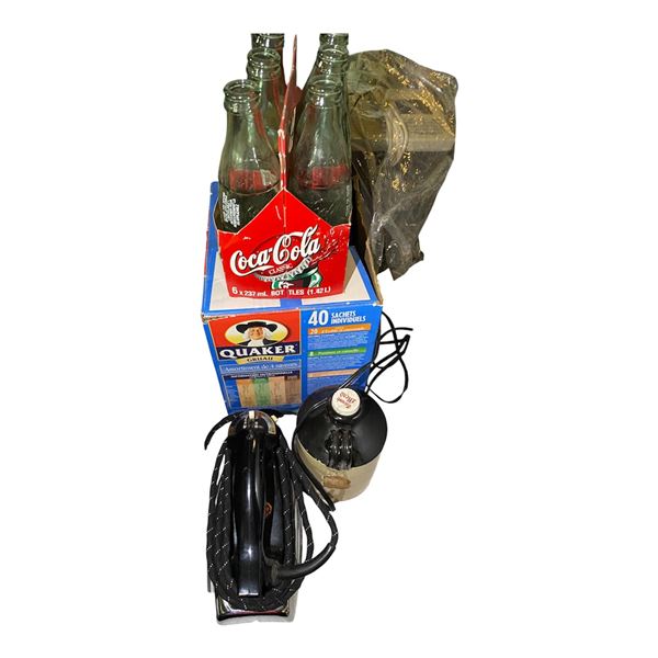 Vintage Collectible Group items - includes Coca-Cola Empty Bottles/Sunbeam Iron/ Vintage Jar & More