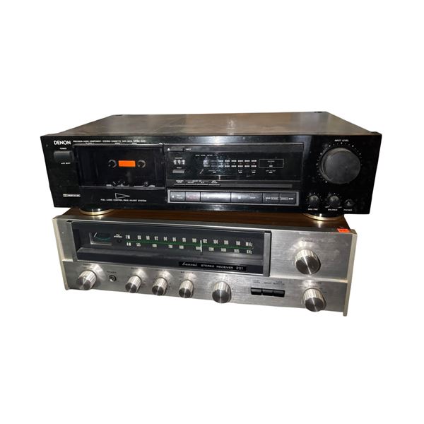 Denon Precision Stereo Cassette Tape Deck Model DRM-400 & Sansui Stereo Receiver Model 221