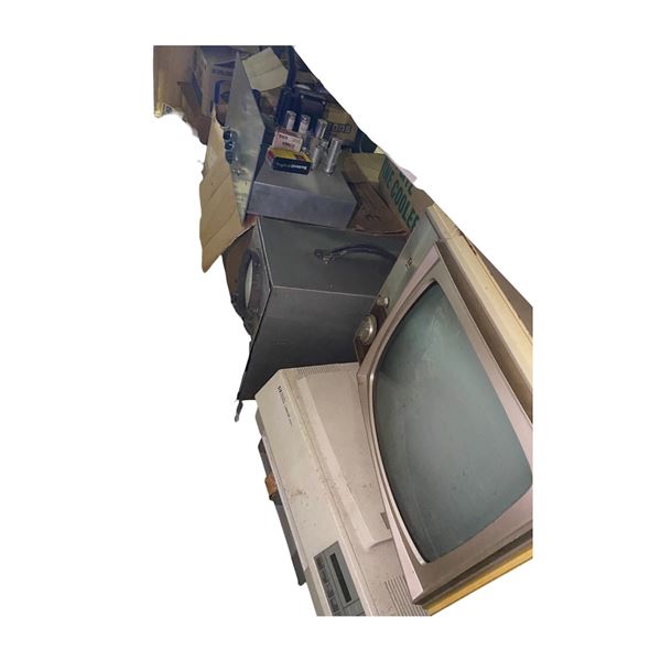 Group of Vintage Television, Oscilloscope, Printer, and Electronic Parts