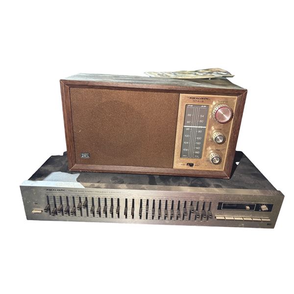 Group of 2 - Realistic MTA-8 AM FM Receiver and Twelve Band Stereo Frequency Equalizer