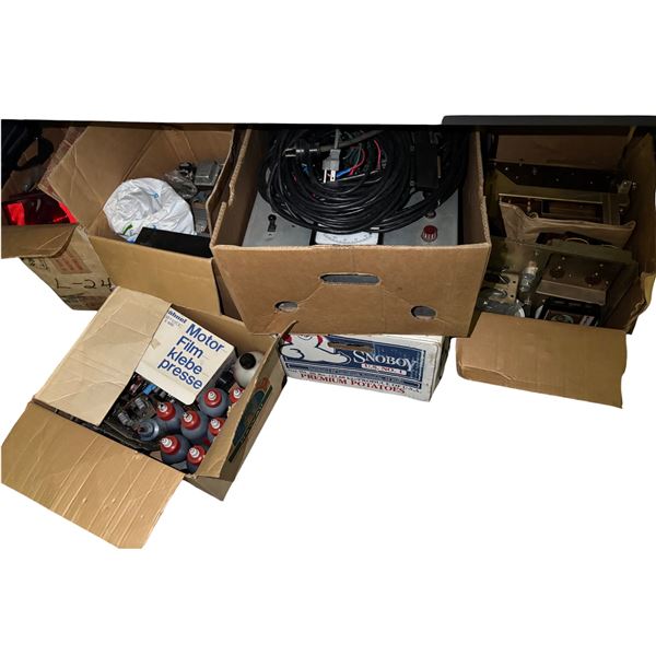 Group of Vintage Misc Electronic Components, Lights, Voltmeter, and More