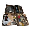 Image 1 : Assortment of Vintage Misc Electronic Components, Wires, and Metal Boxes