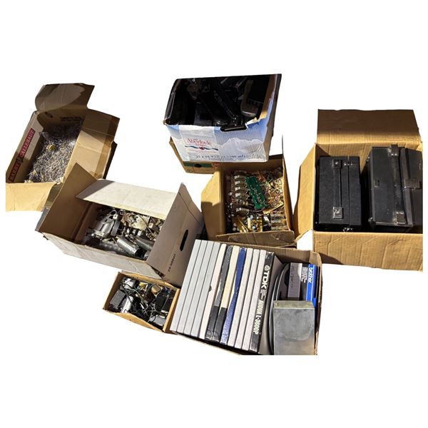 Mixed Lot of Vintage Misc Electronic Parts, Remotes, Cables, and More